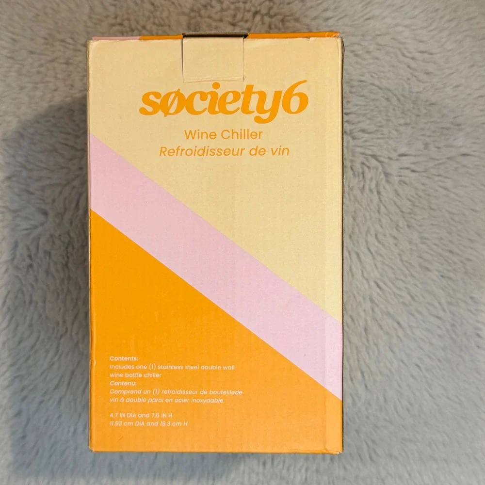 Society6 Mod Wine Chiller Double Wall Stainless Steel‎ Orange Tan New In Box
